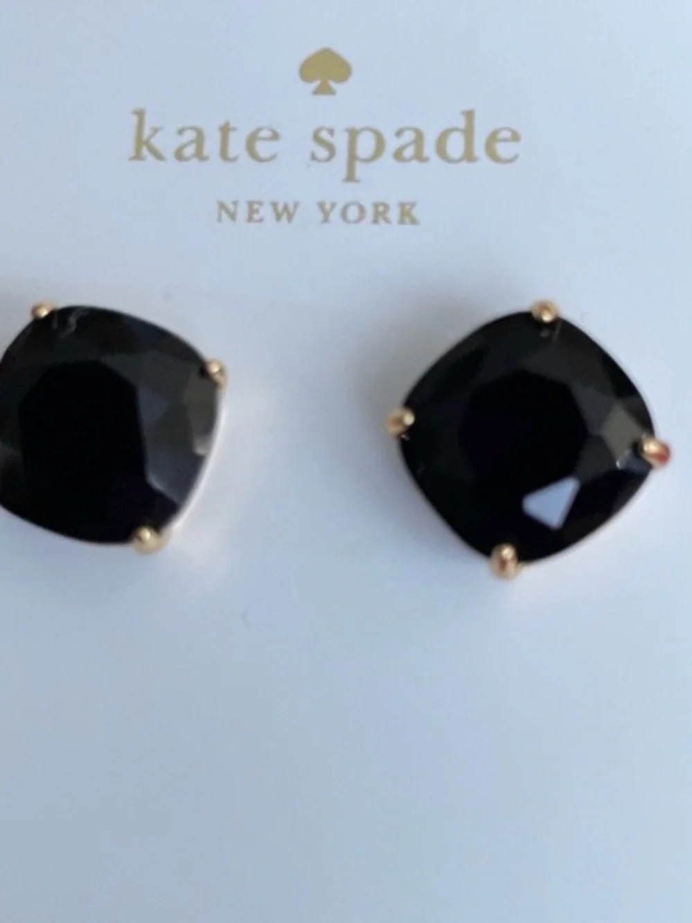 Kate Spade‎ Black Faceted Stud Earrings NWT w/ Dust Bag